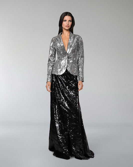 ODD-Sequined Blazer and floor-length skirt - Set