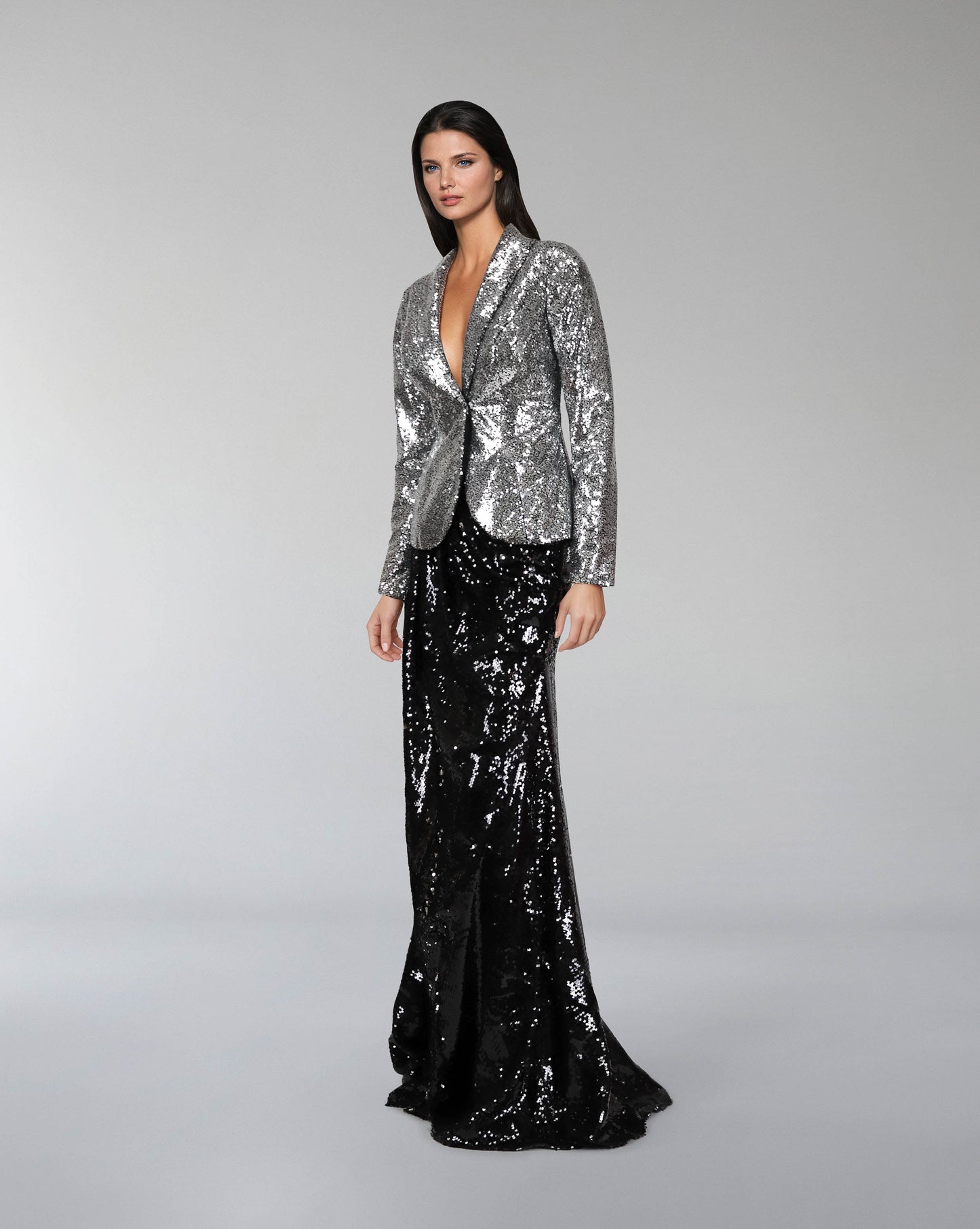 ODD-Sequined Blazer and floor-length skirt - Set