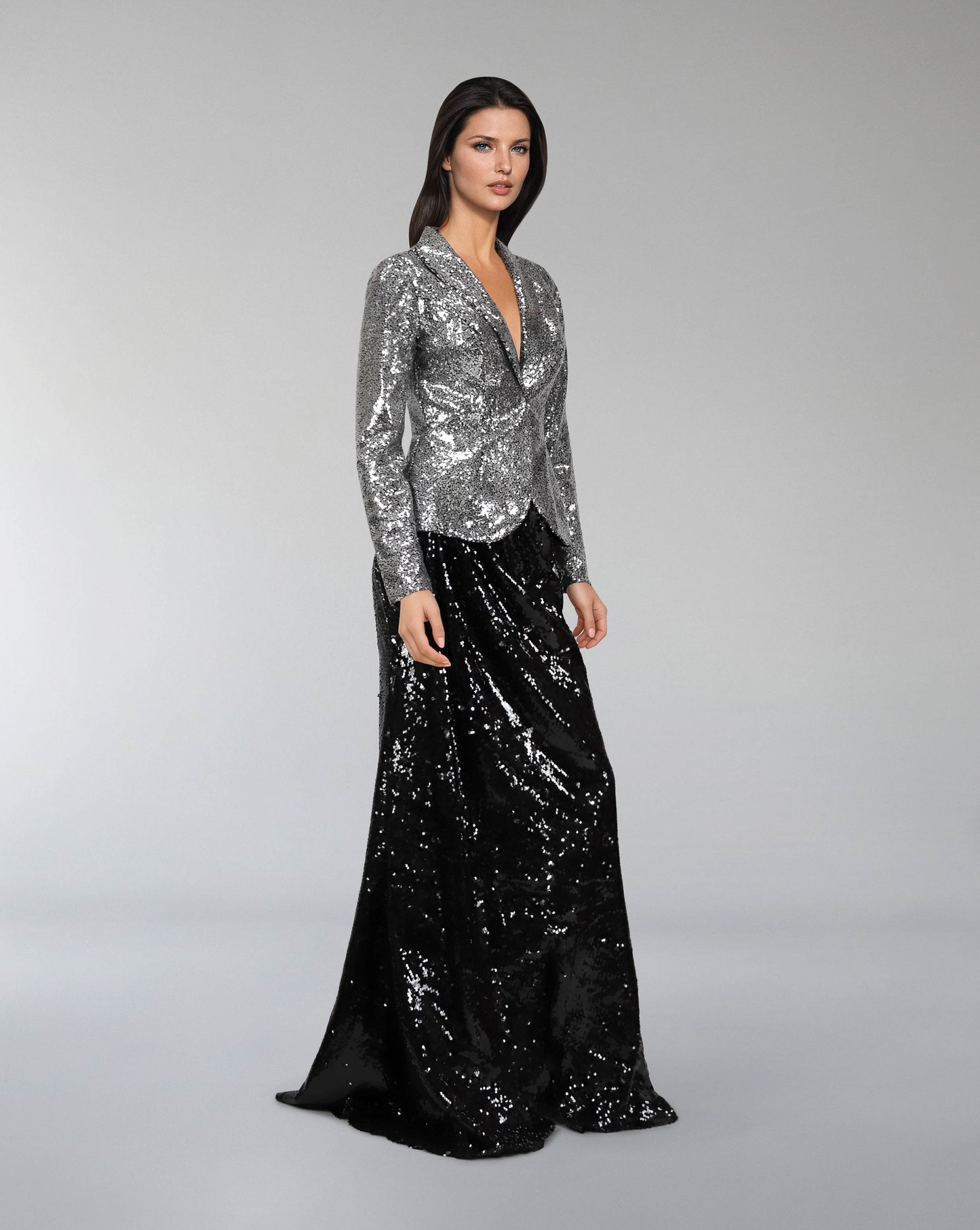 ODD-Sequined Blazer and floor-length skirt - Set