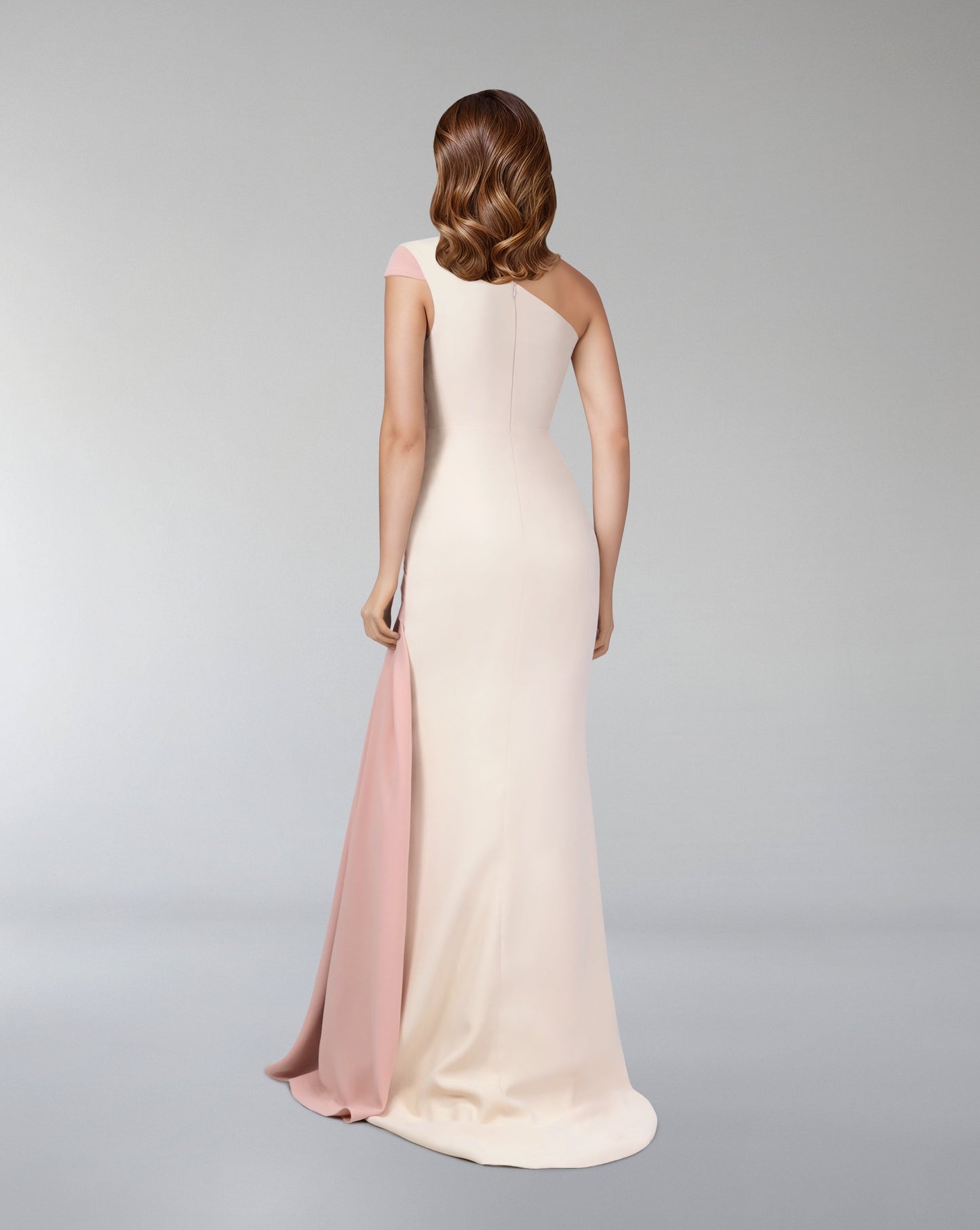 Bicolour draped dress with shoulder off-ODD-Kenley