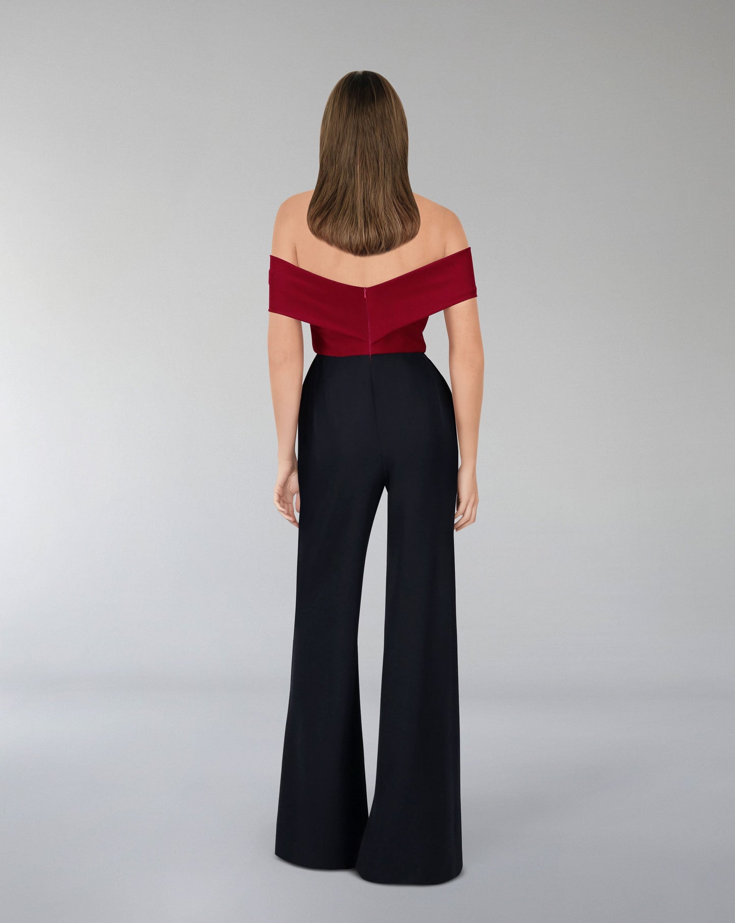 ODD-Strapless bicolour jumpsuit