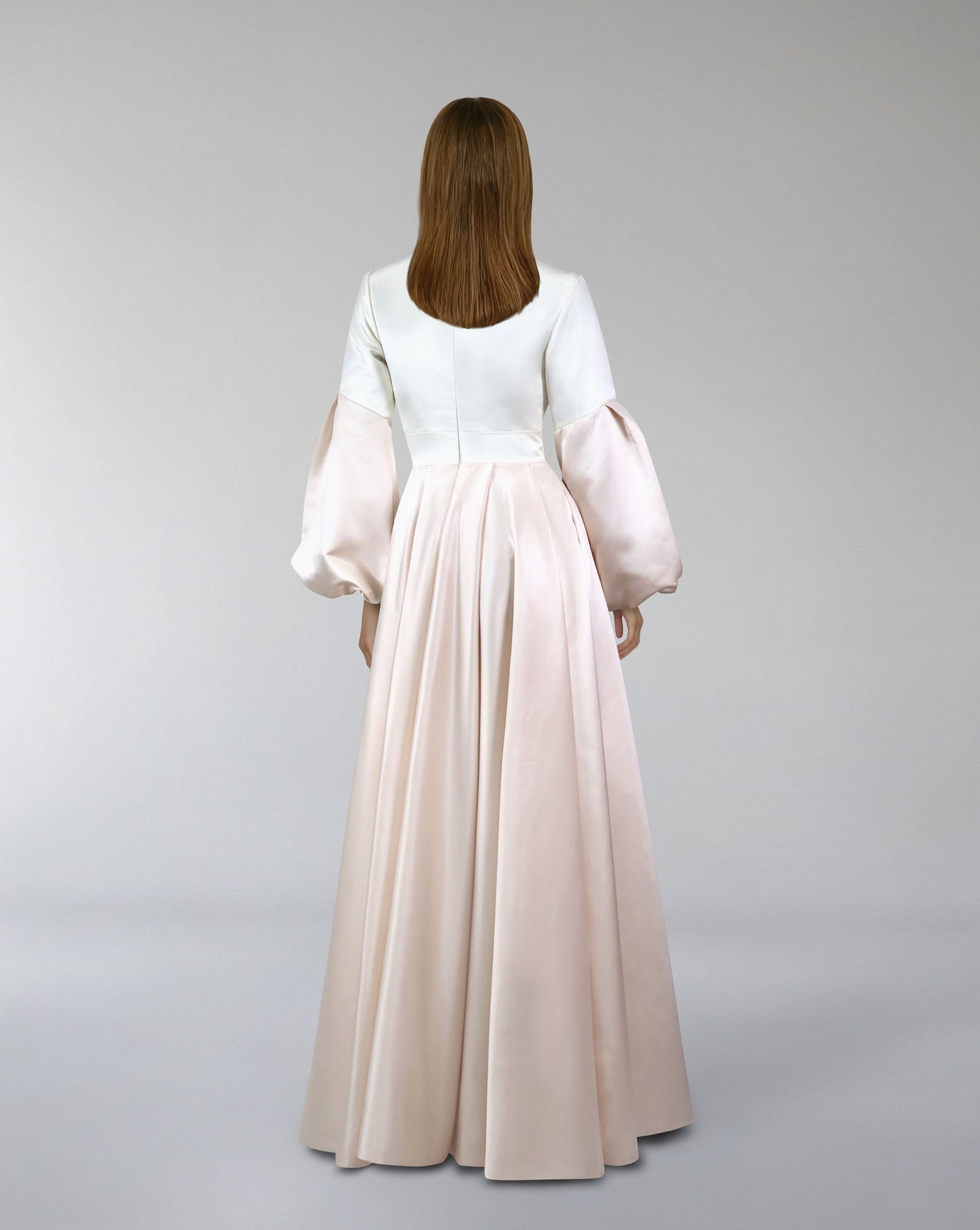 ODD-Puffed sleeves dress with maxi skirt