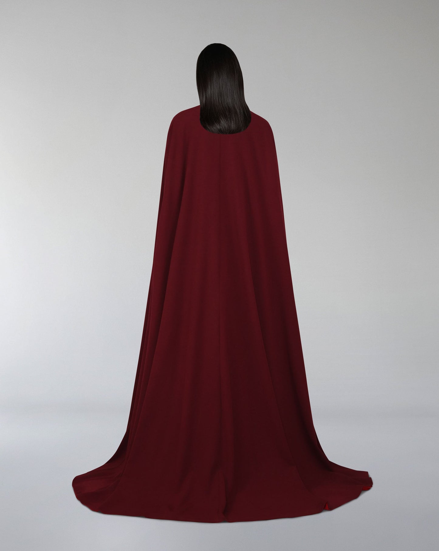 ODD - V neckline column dress with maxi cape