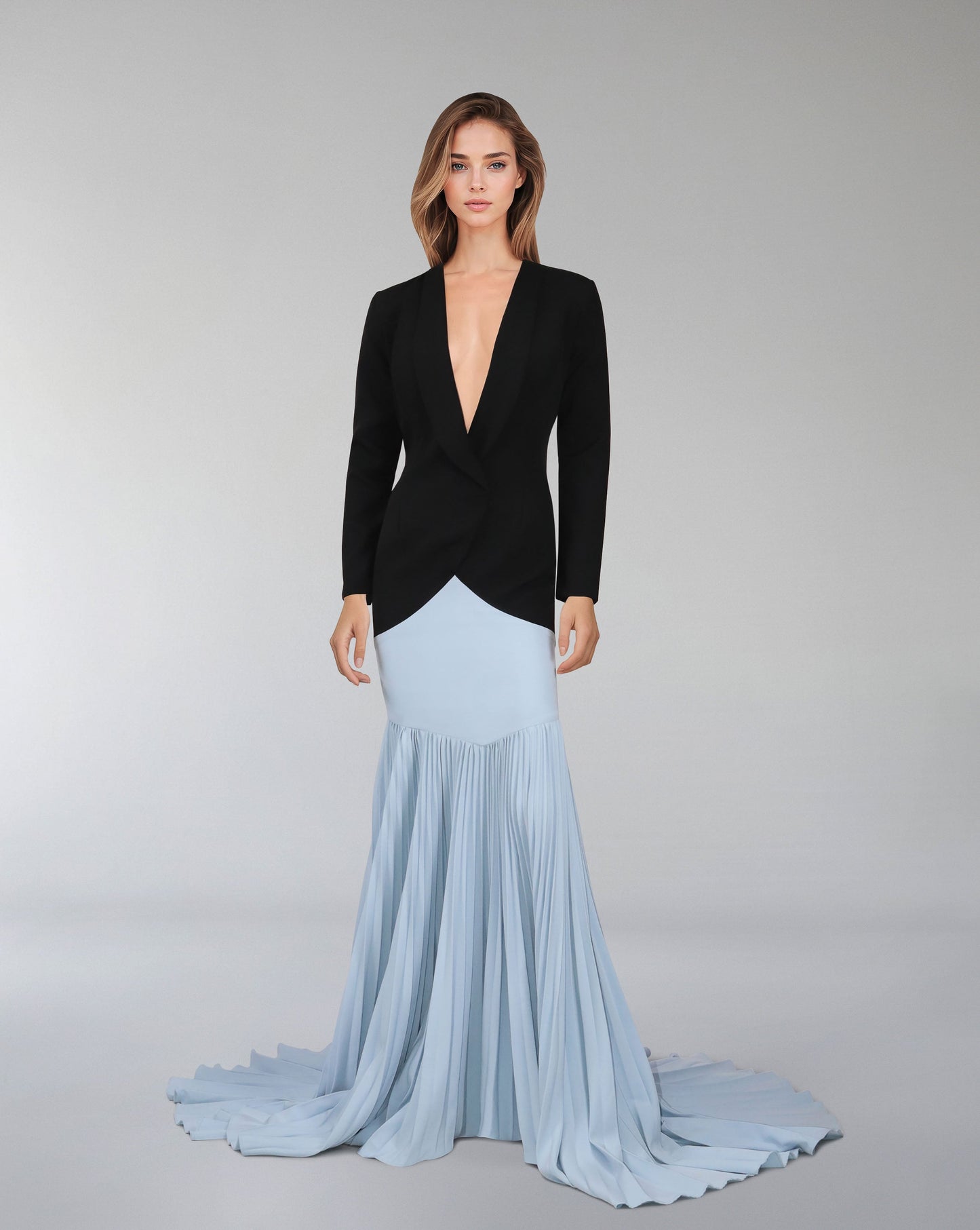 Blazer dress with pleated skirt -ODD-KAIA