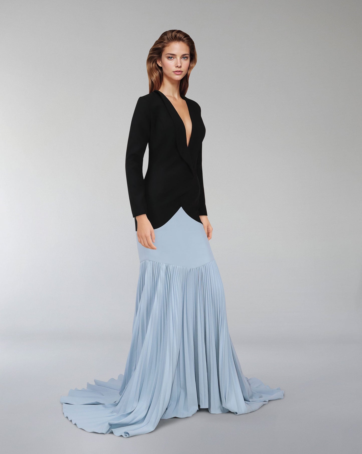 Blazer dress with pleated skirt -ODD-KAIA