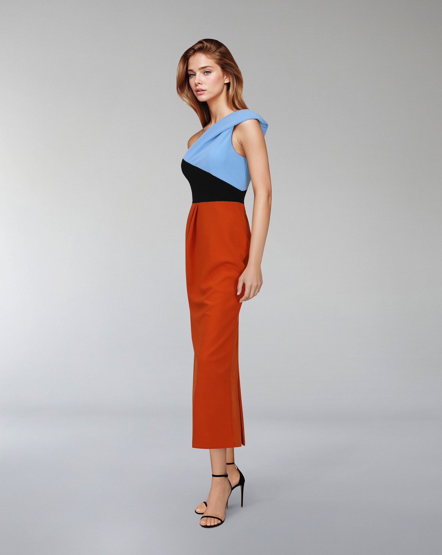 Asymmetrical cut & multicoloured dress - ODD-AMARA