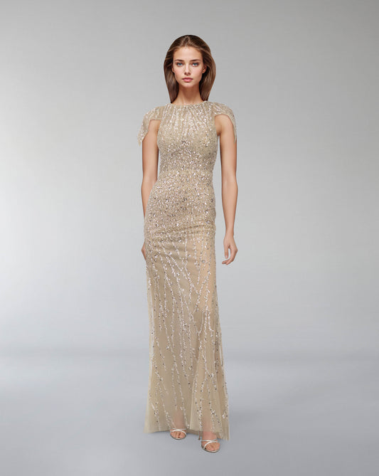 Fully sequined column dress -ODD-BIANCA