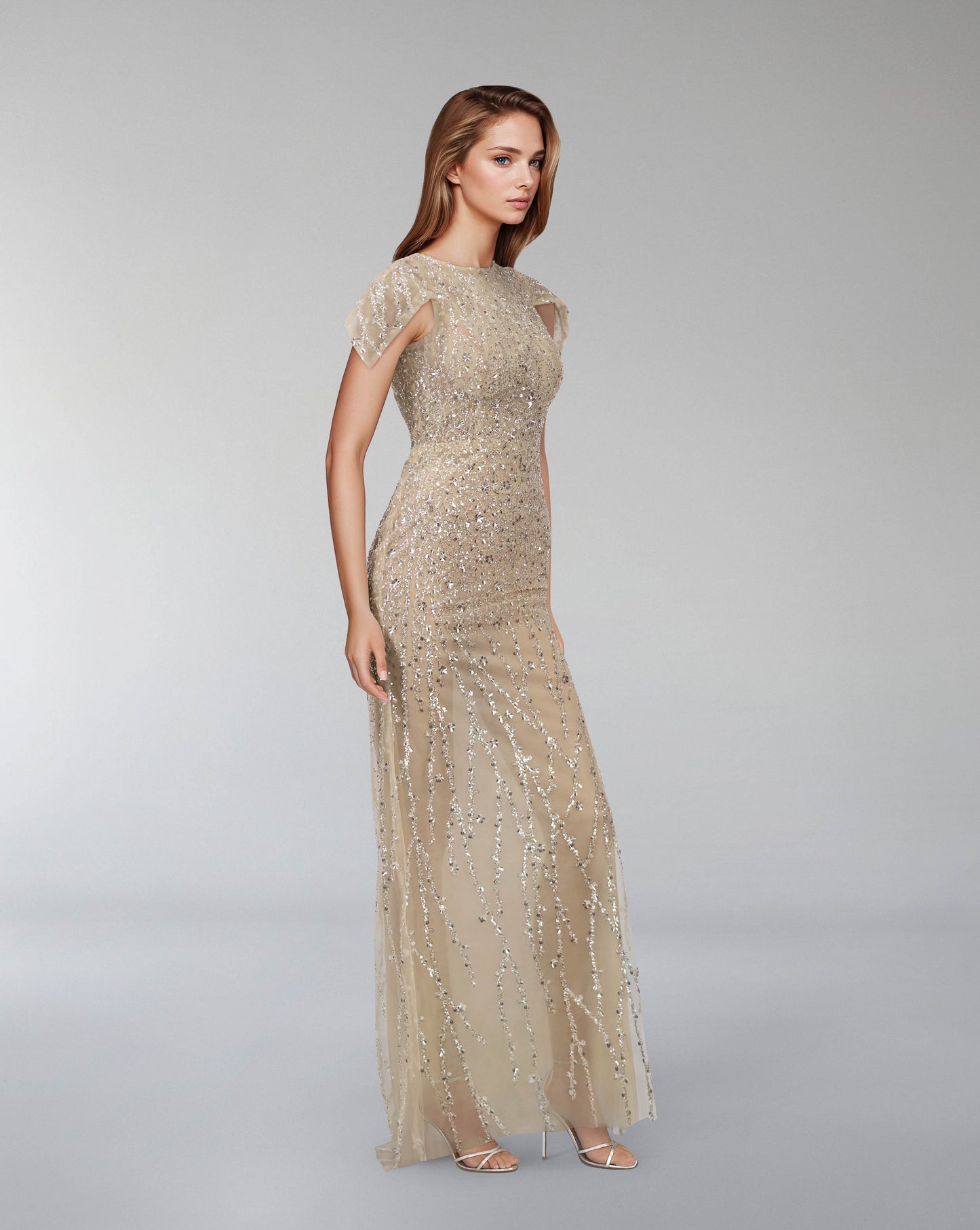 Fully sequined column dress -ODD-BIANCA