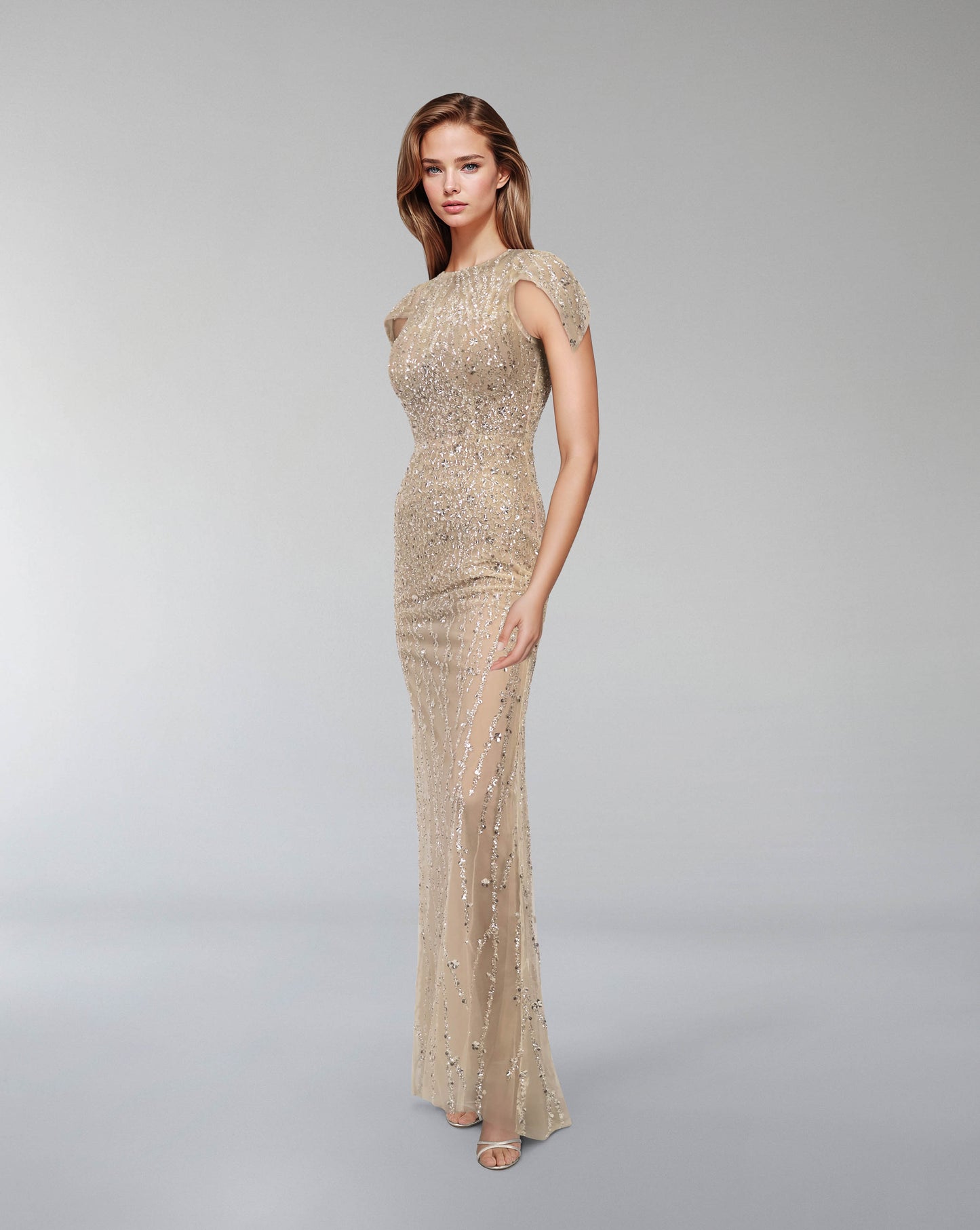 Fully sequined column dress -ODD-BIANCA