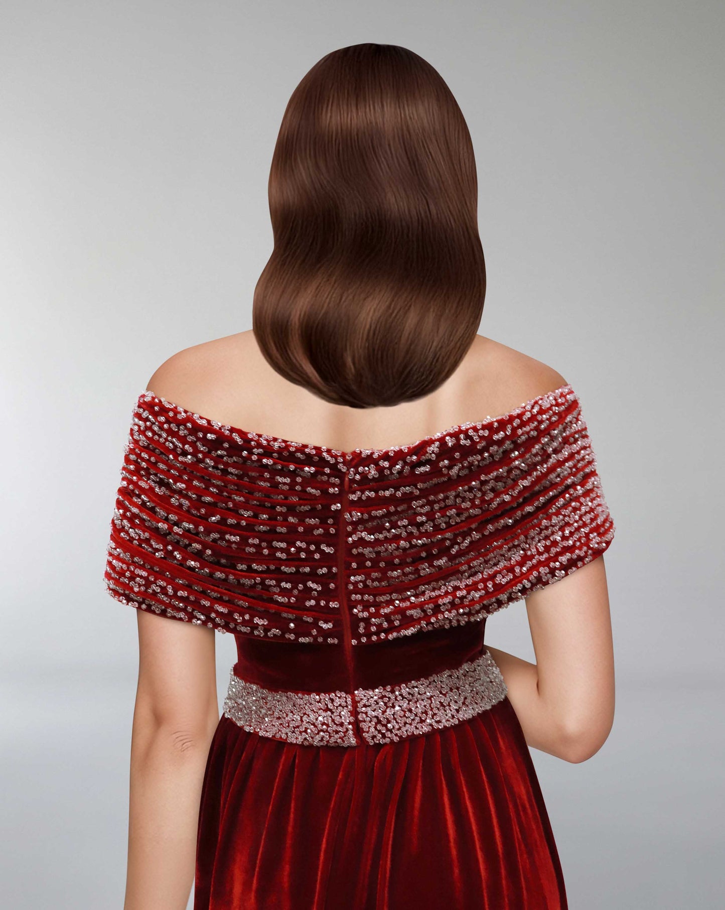 Draped velvet dress with crystals - ODD-NADINE