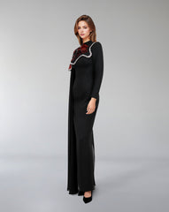 one-shoulder embellished column gown with sequin motif – ODD- REVAKTO