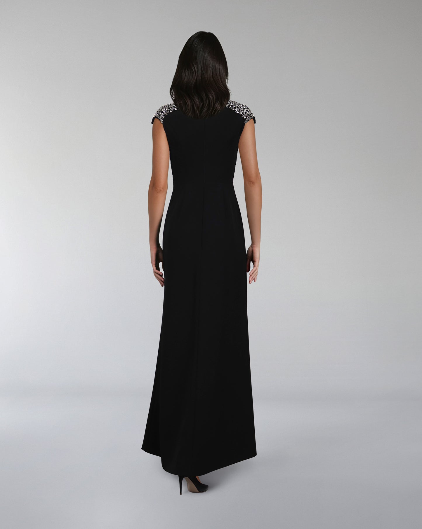 Sleeveless column dress with futuristic beading - ODD-RAINE