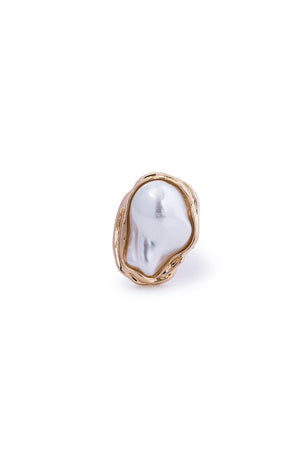 Metal Wrinkled Pearl Rings