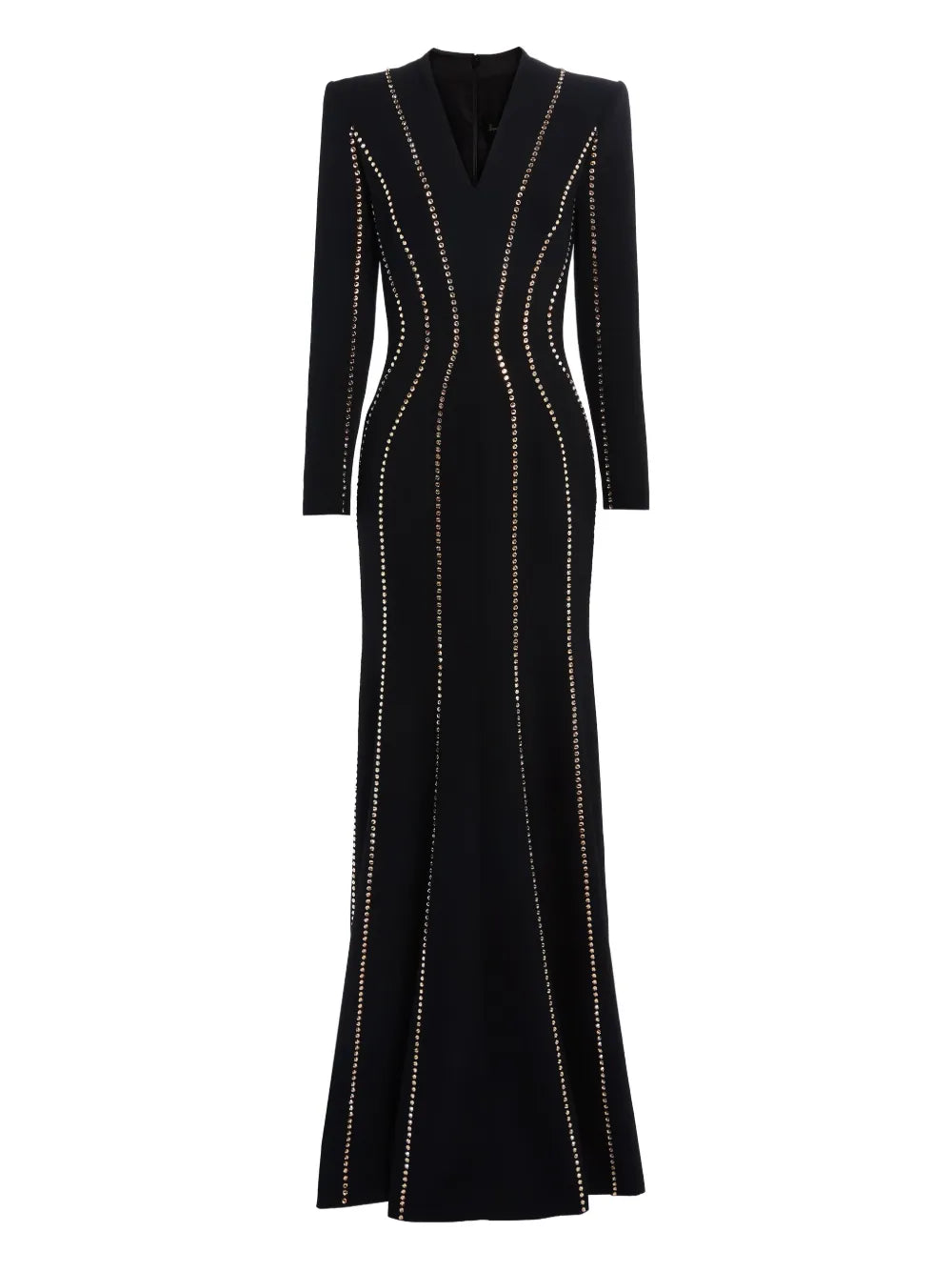 long-sleeve gown with contour stud detailing – ODD- ASTRID