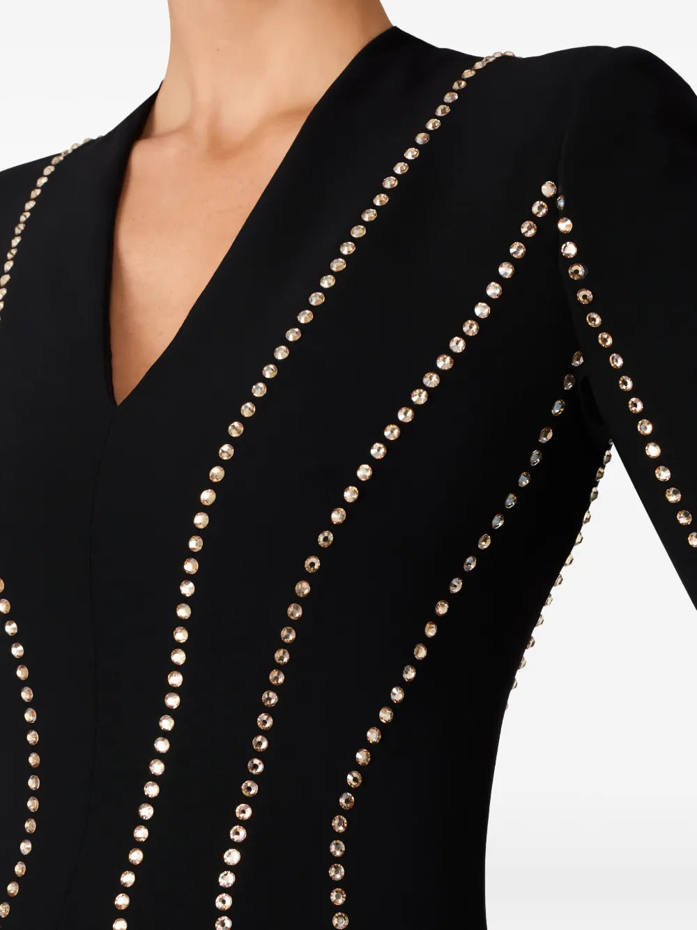 long-sleeve gown with contour stud detailing – ODD- ASTRID