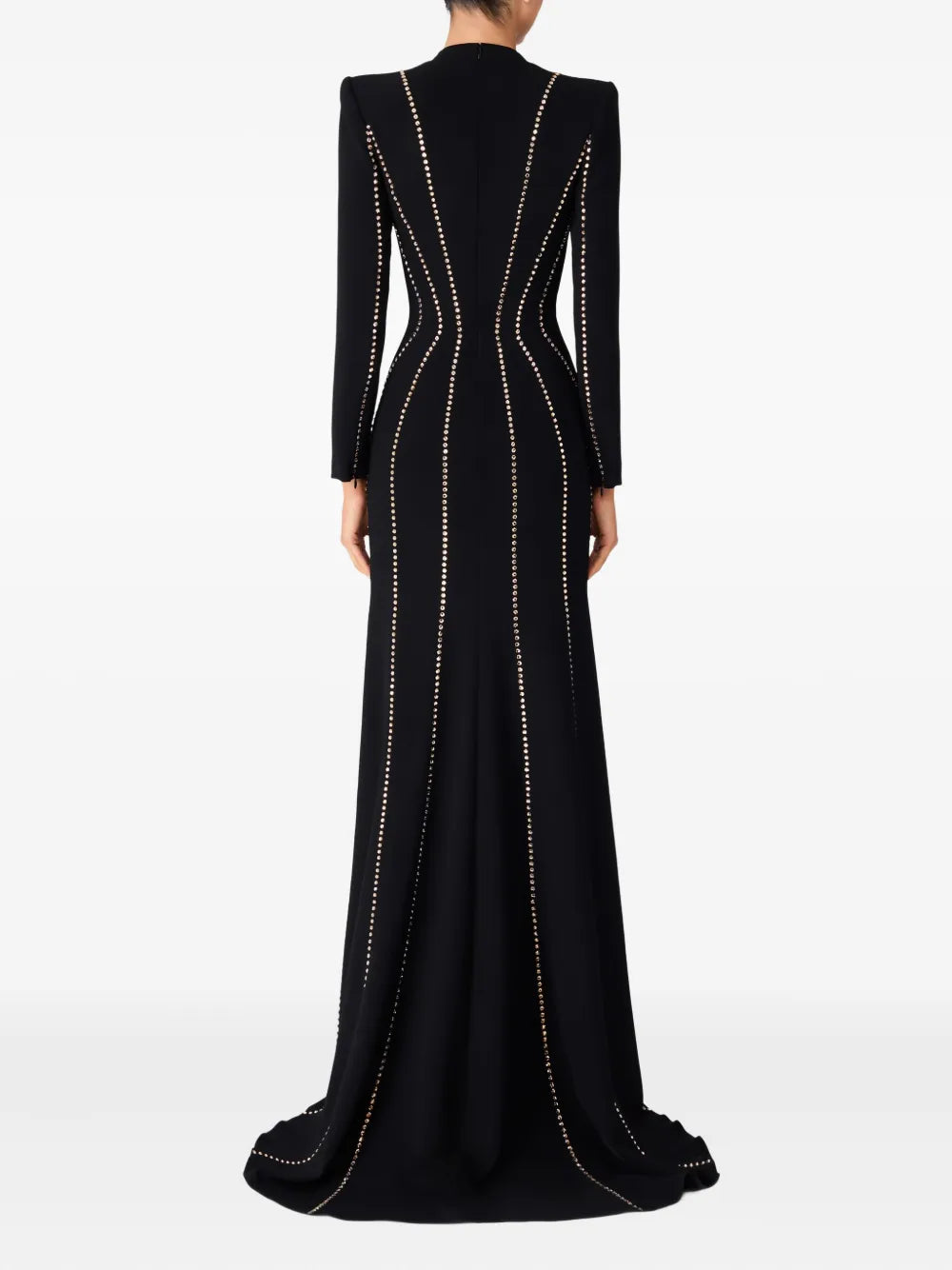 long-sleeve gown with contour stud detailing – ODD- ASTRID