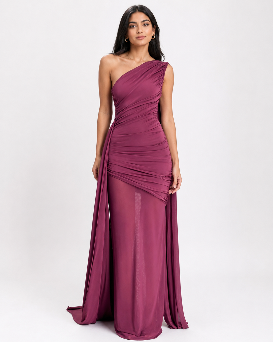 Amethyst One-Shoulder Draped Gown - ODD- Radiance