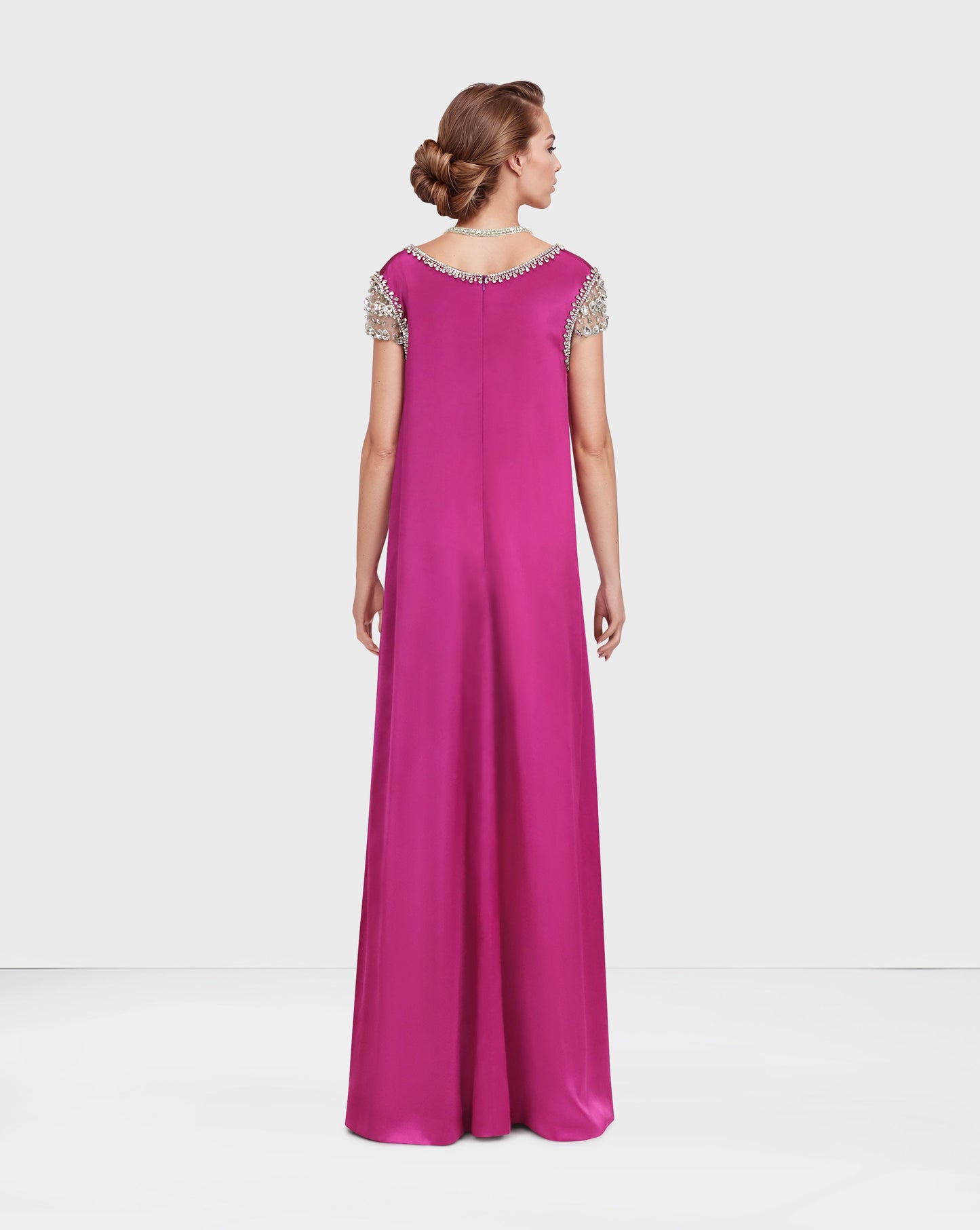 Neck and shoulder beaded dress with loose-fitting - ODD-ROZEN