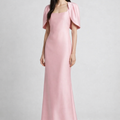 square neck column dress with cape sleeves – ODD- BLUSH