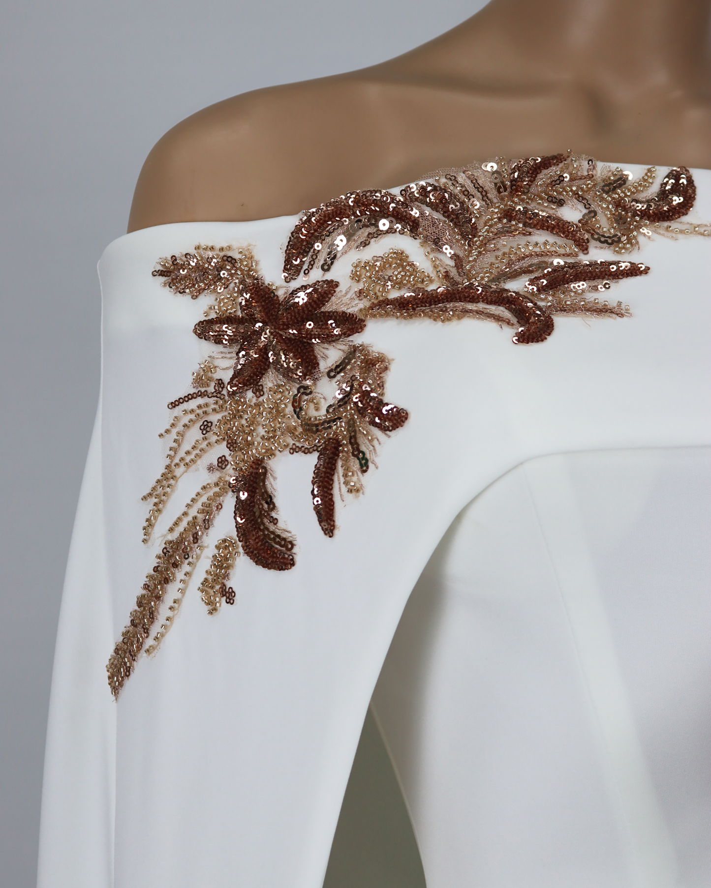 ODD-Shoulder off - sequined dress with maxi cape