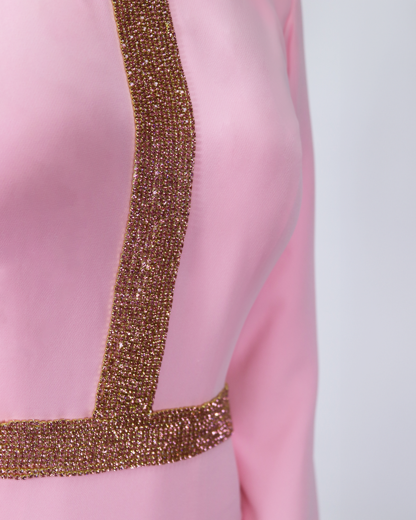 ODD-Tailored - beaded pink dress with ankle-length