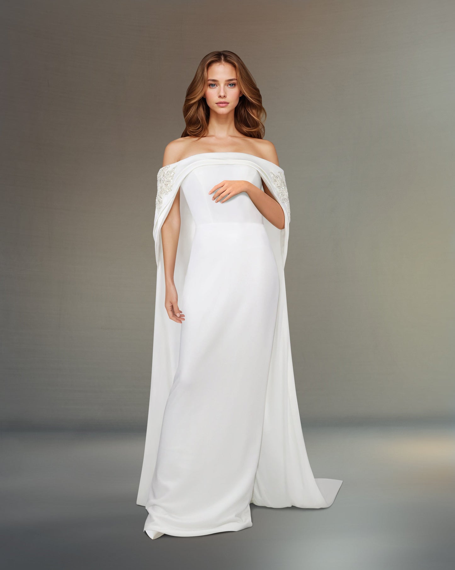 ODD-Strapless Sequined dress with a long train