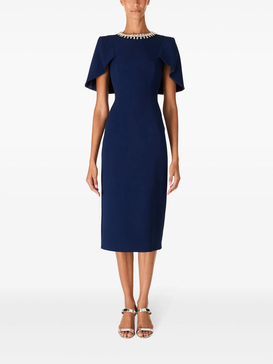 embellished neckline sheath dress with flutter sleeves – ODD- FEDAH