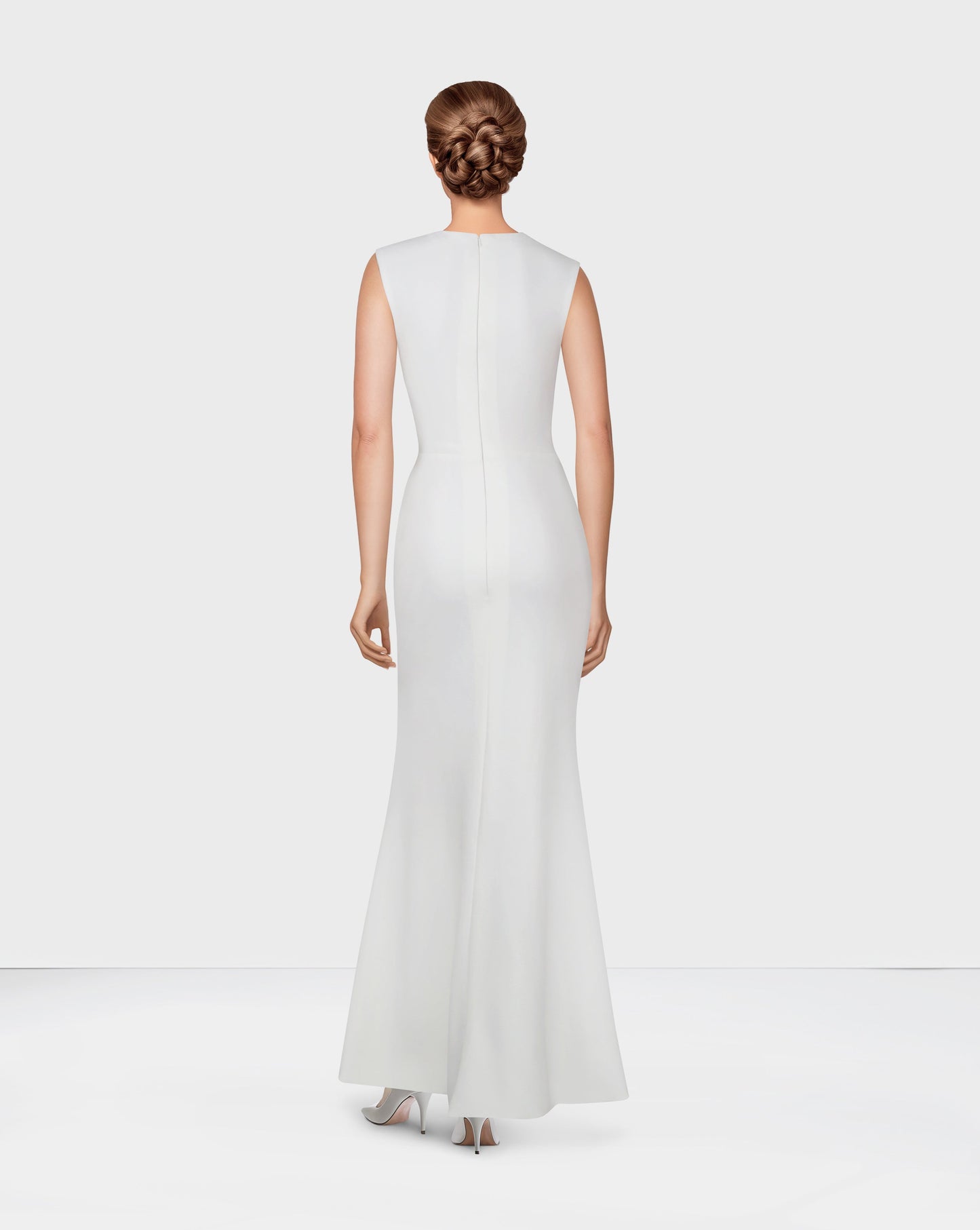 ODD-White column dress with cape