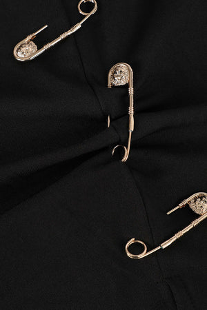 Pothook Detail Slit Midi Skirt