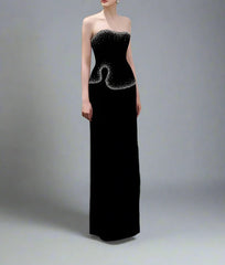 High-Neck Column Dress with Embellished Cape Detail - ODD- ELYSIA