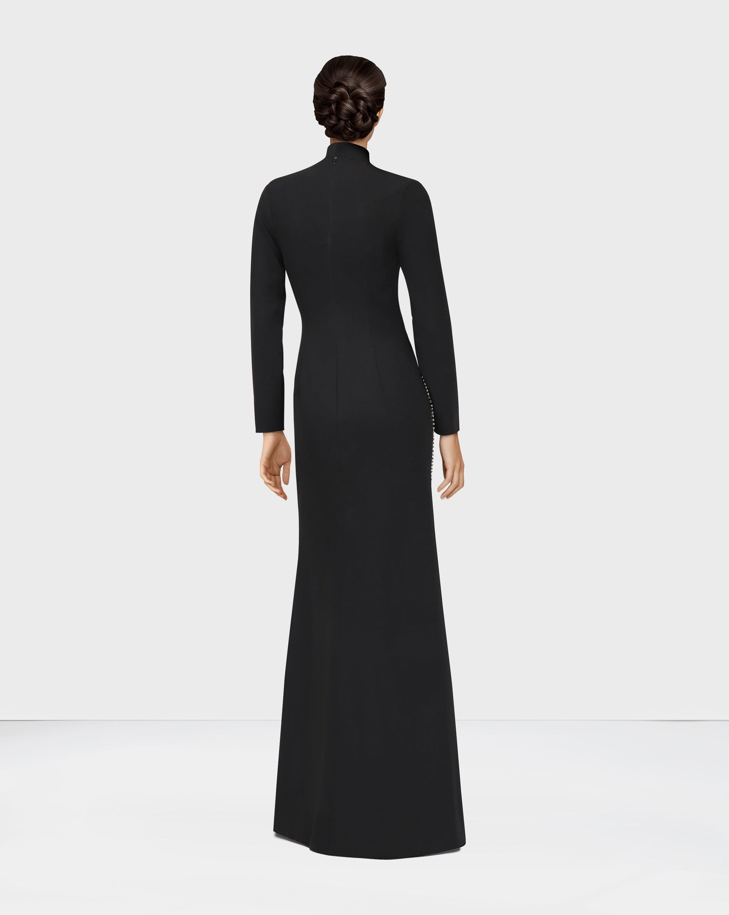 ODD-Long sleeve column dress with vertical beading