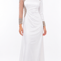 one-shoulder mermaid gown with embellished illusion sleeve – ODD- GLAM