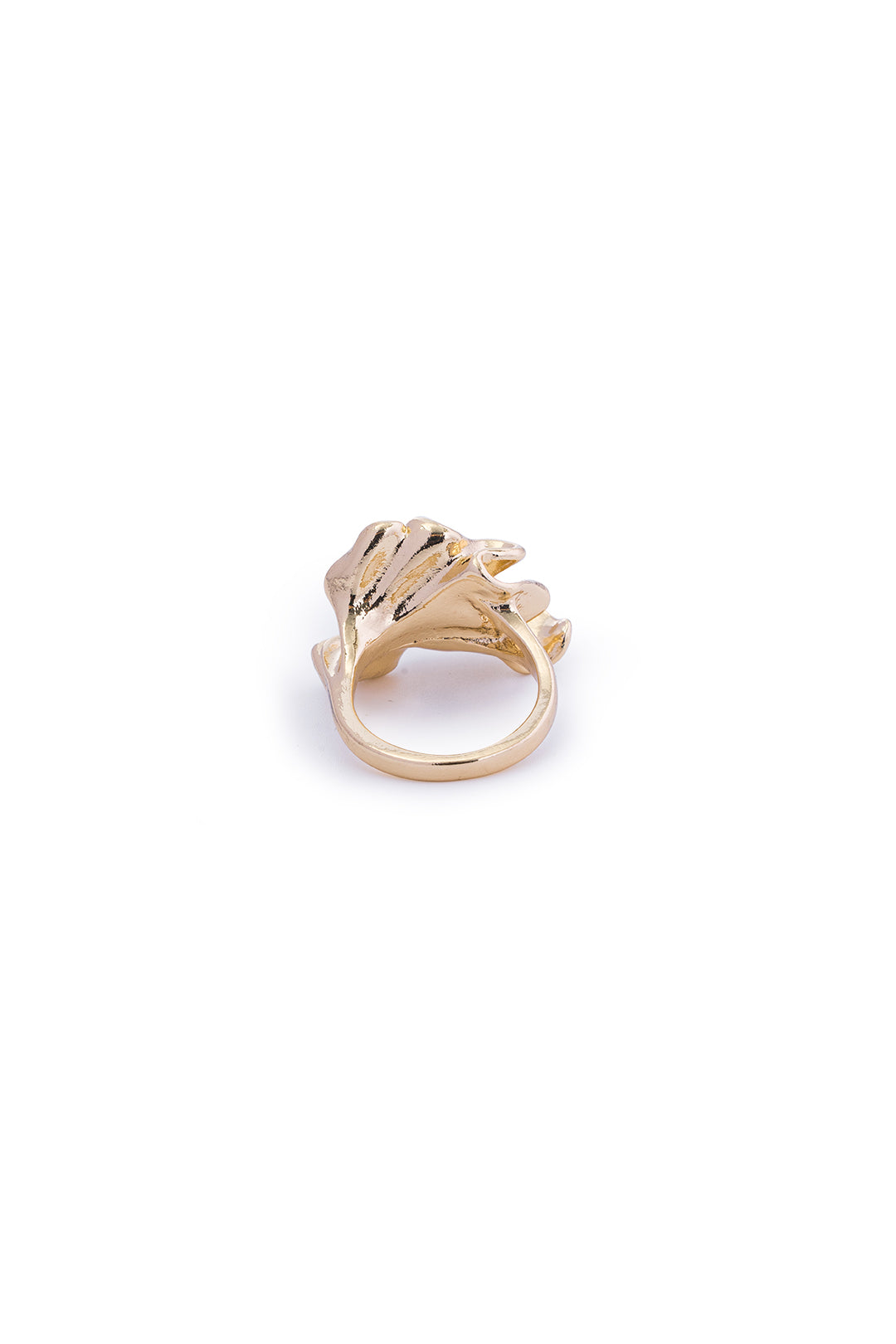 Metal Wrinkled Pearl Rings