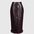 Adagio Deconstruct Faux Fur Leather Skirt