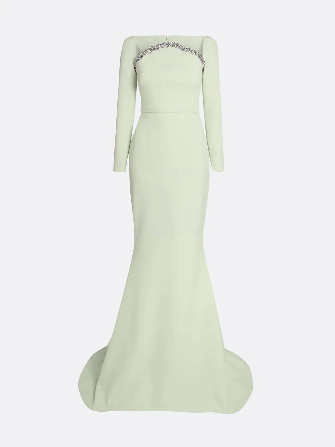 long-sleeve mermaid gown with embellished neckline – ODD- SERII