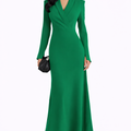 long sleeve wrap neckline maxi dress with high-low hem – ODD- GRACE