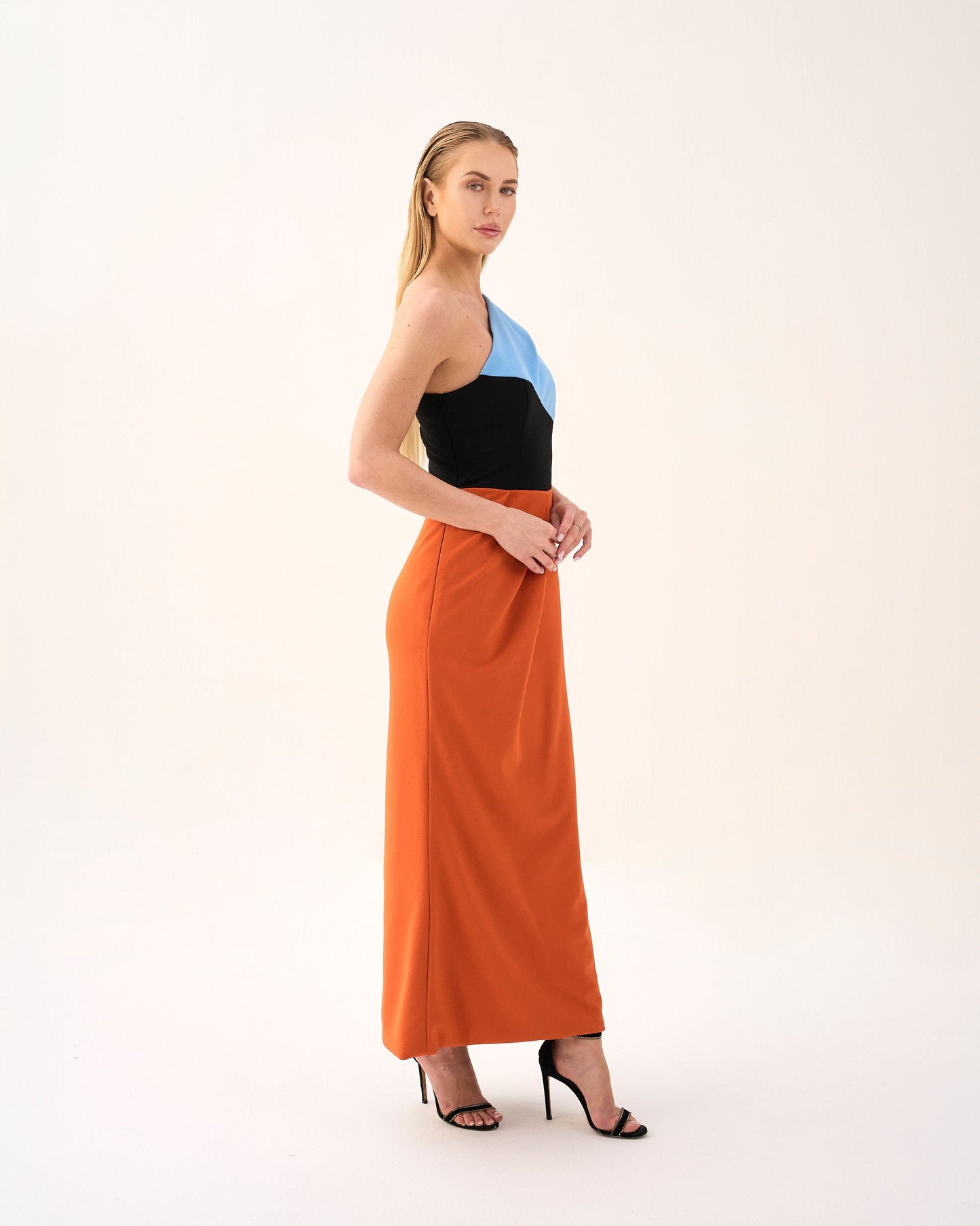 Asymmetrical cut & multicoloured dress - ODD-AMARA