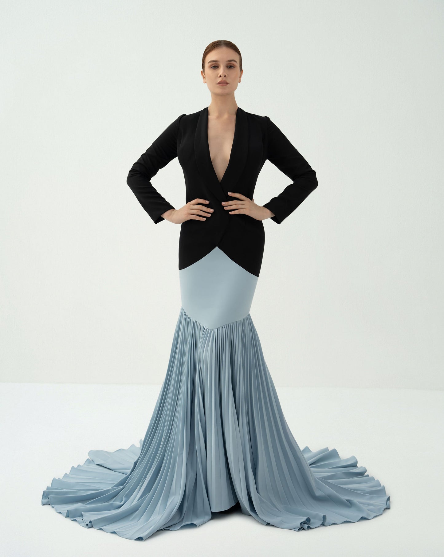 Blazer dress with pleated skirt -ODD-KAIA