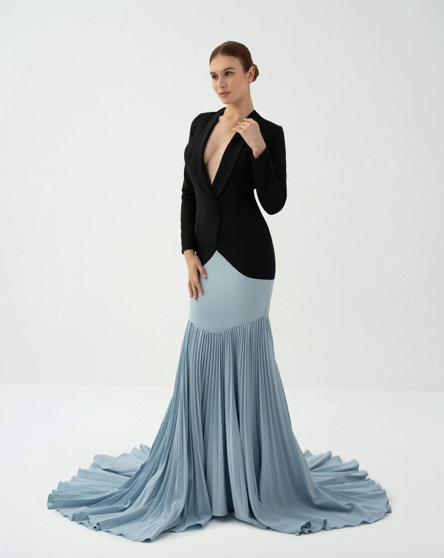 Blazer dress with pleated skirt -ODD-KAIA