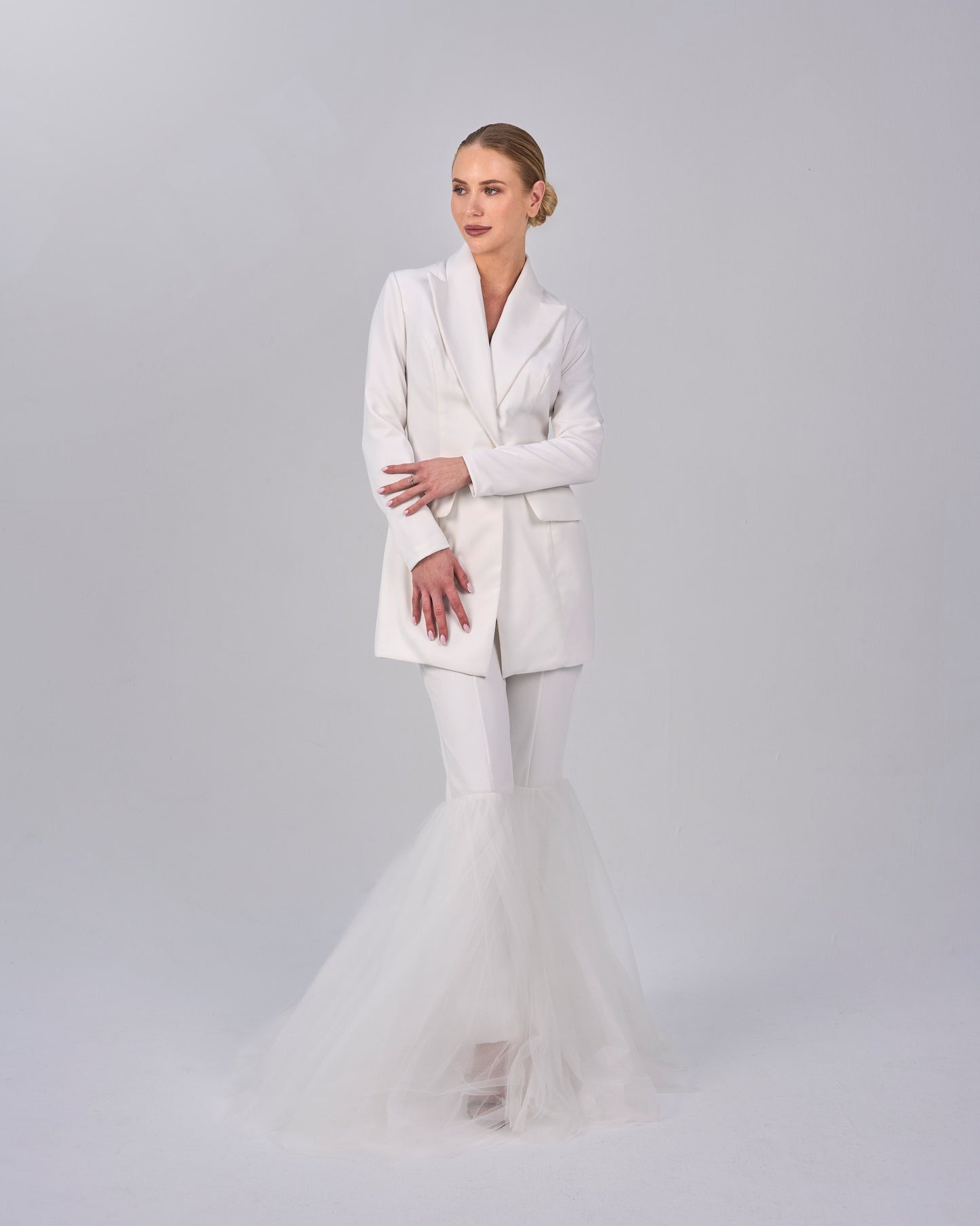 White blazer with bottom bell pants - ODD- DAHLIA SET