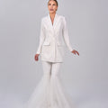 White blazer with bottom bell pants - ODD- DAHLIA SET