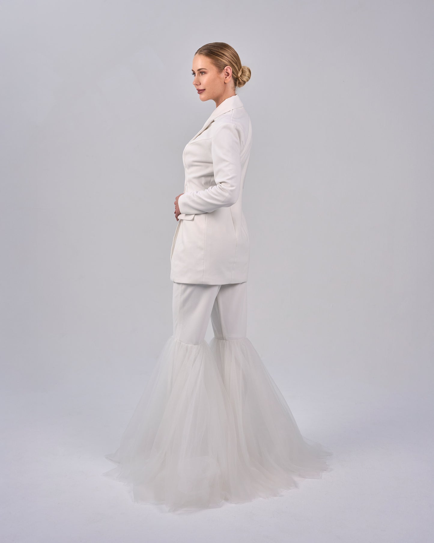 White blazer with bottom bell pants - ODD- DAHLIA SET