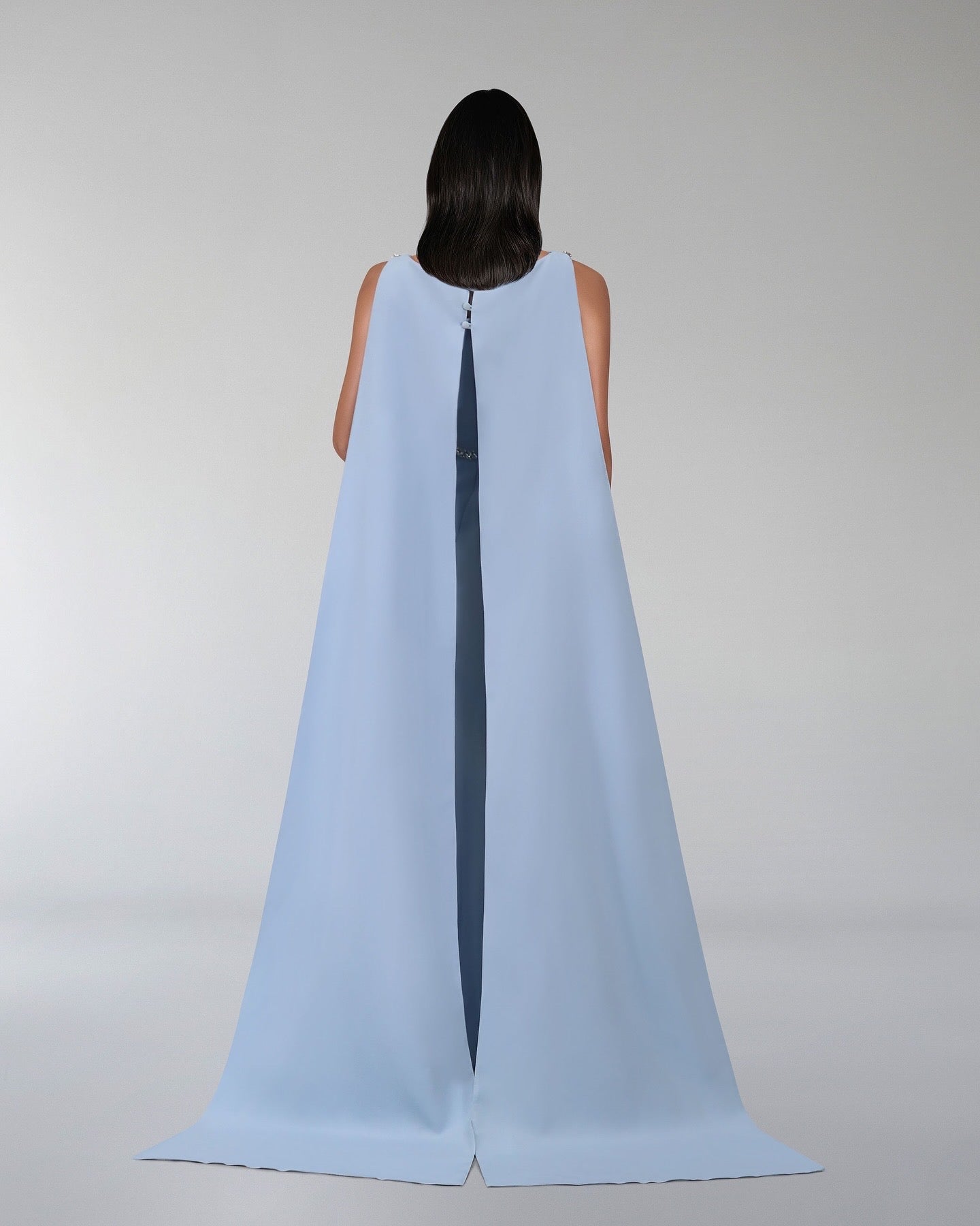 Sleeveless beaded dress with split cape - ODD-SOMAYAI