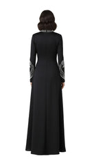 embellished neckline and cuff gown – ODD- Tolreel