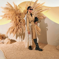 belted trench coat with pleated maxi skirt - ODD- Jayah