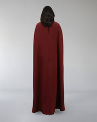 Embellished High-Neck Gown with Flowing Cape – ODD- ASITRD