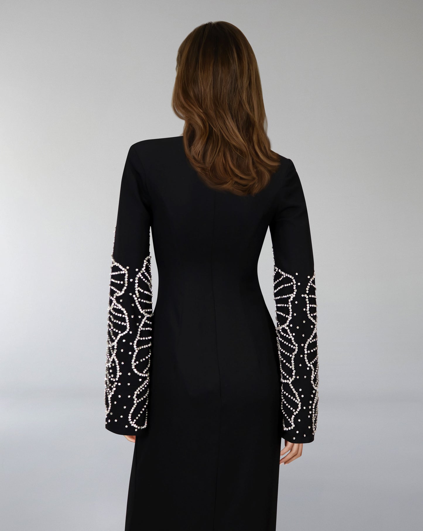 Column dress with beaded long sleeves - ODD-LOGAAN