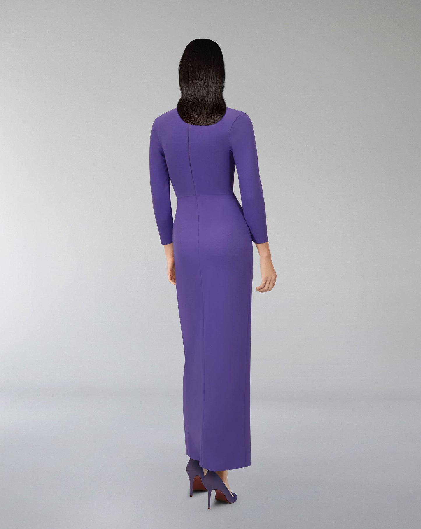 Asymmetrically draped dress with front slit ODD-Kevey