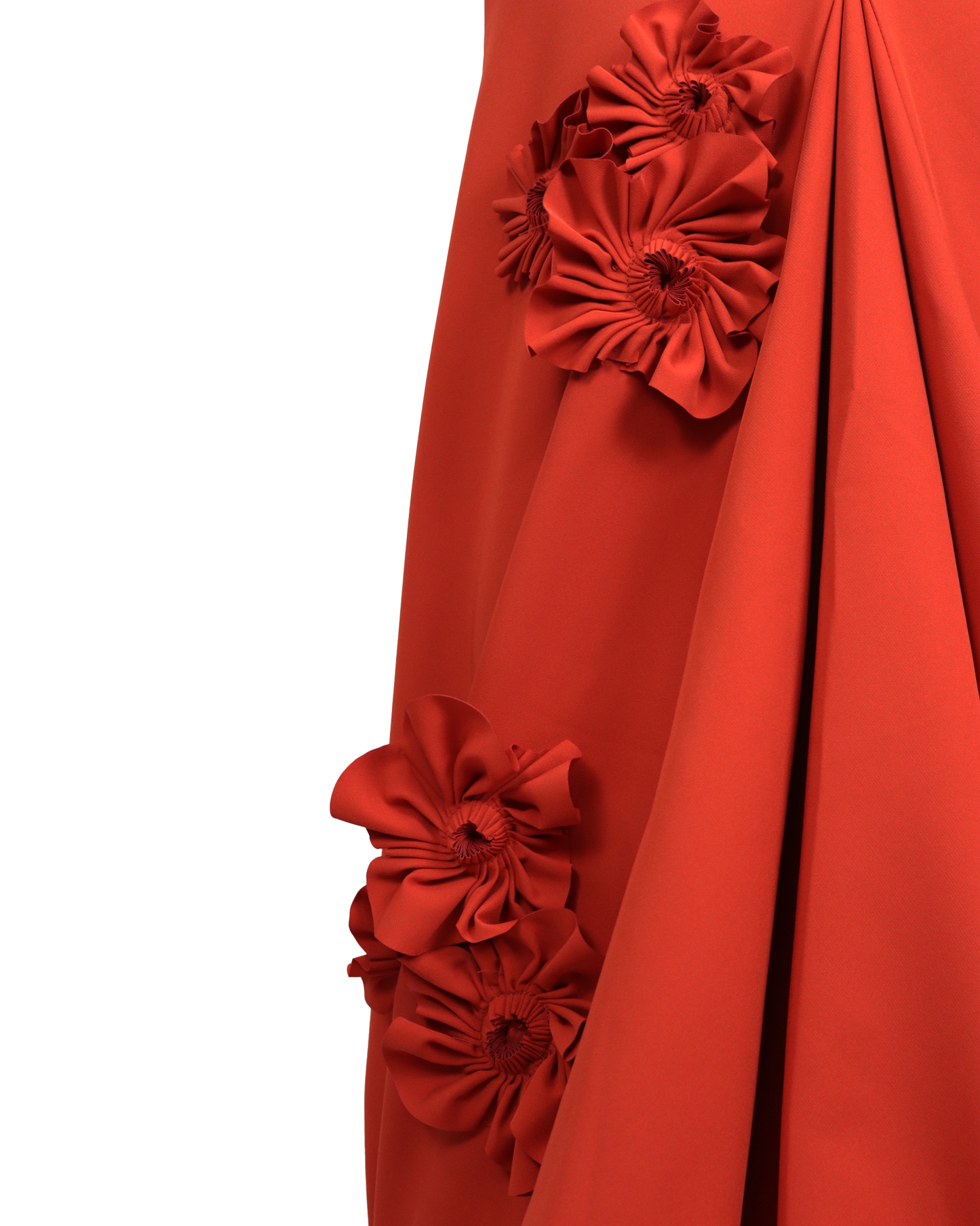 Shoulder off red dress with 3D flowers  -ODD- LOYAN