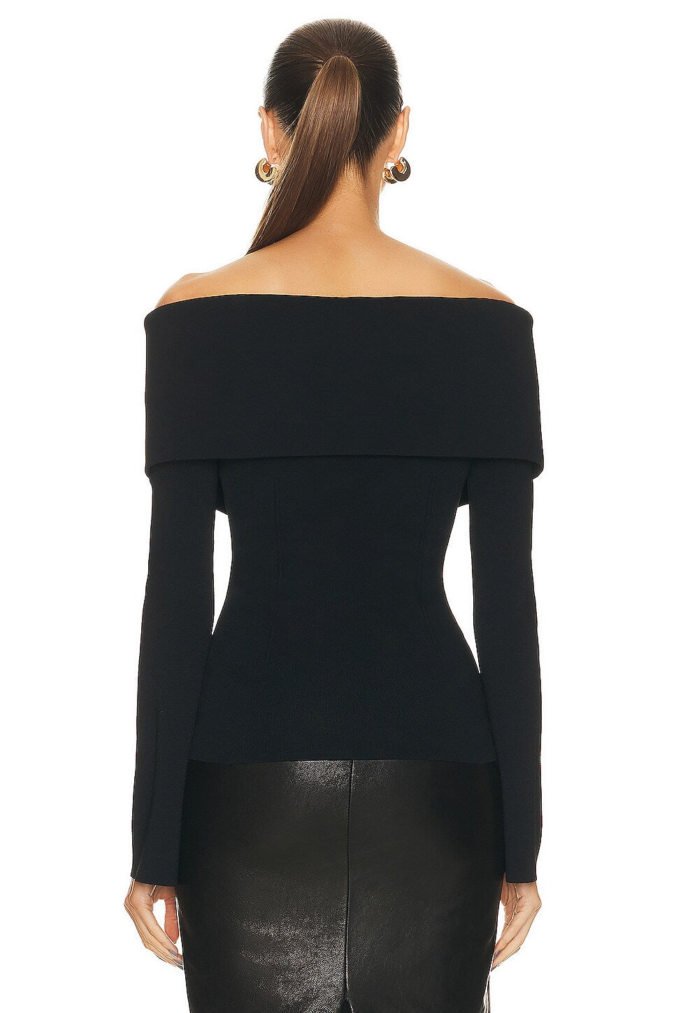 ODD- Off Shoulder Zipper Bodycon Top